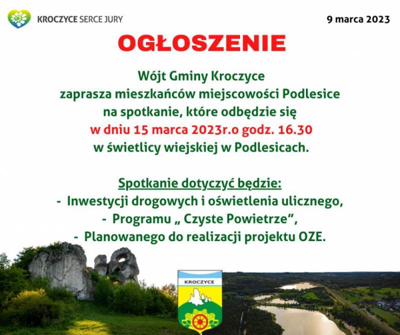 Zdjęcie: Ważna informacja dla mieszkańców Podlesic!