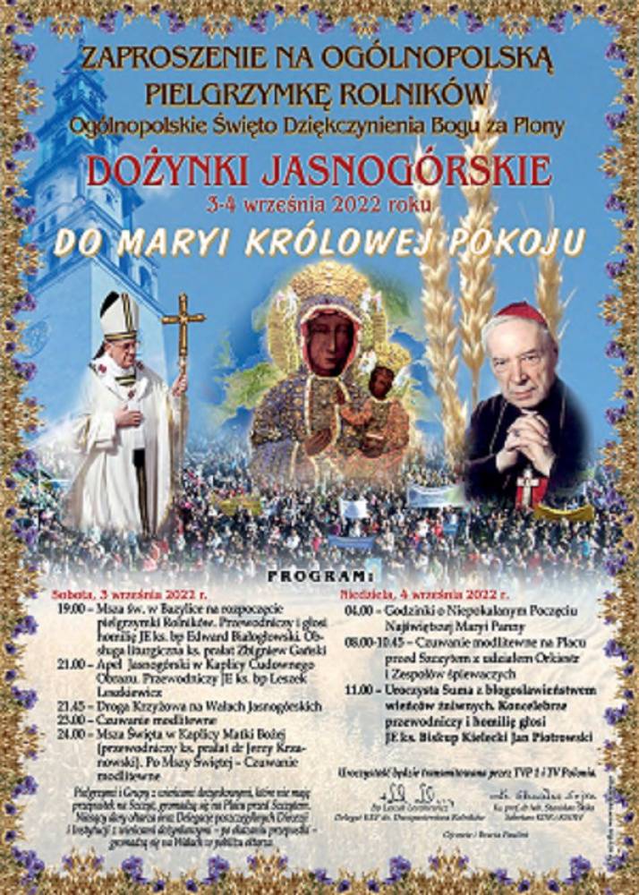 Zdjęcie: Zaproszenie na Dożynki Jasnogórskie 3-4 września ...